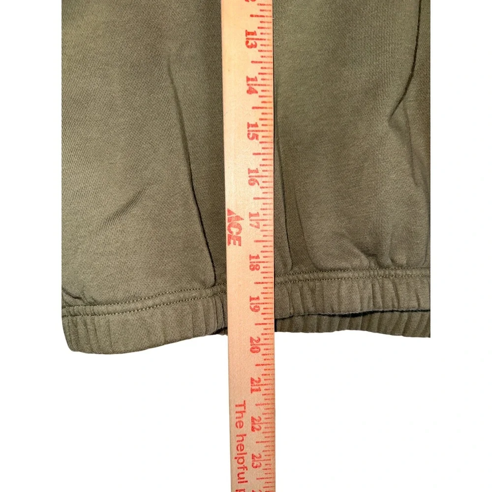 JoyLab Womens Olive Green Cropped Crewneck Sweatshirt Elastic Hem Size M - Picture 8 of 11